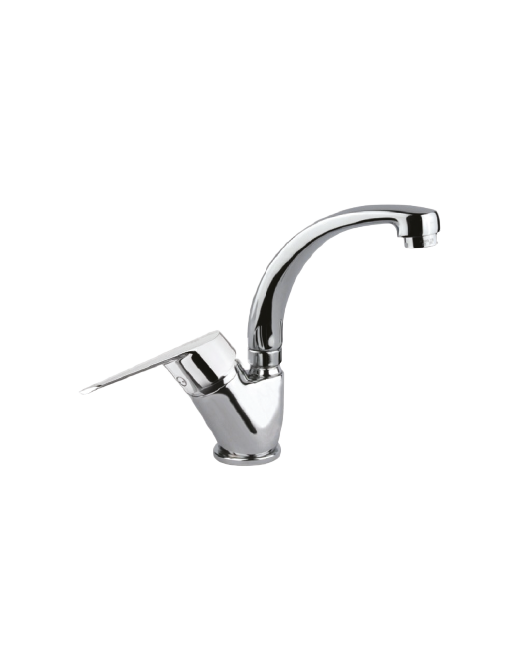 One hole basin mixer, side lever, 13 cm high spout automatic pop up waste 2243 KYRO